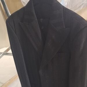 Boys Black Pinstripe Suit